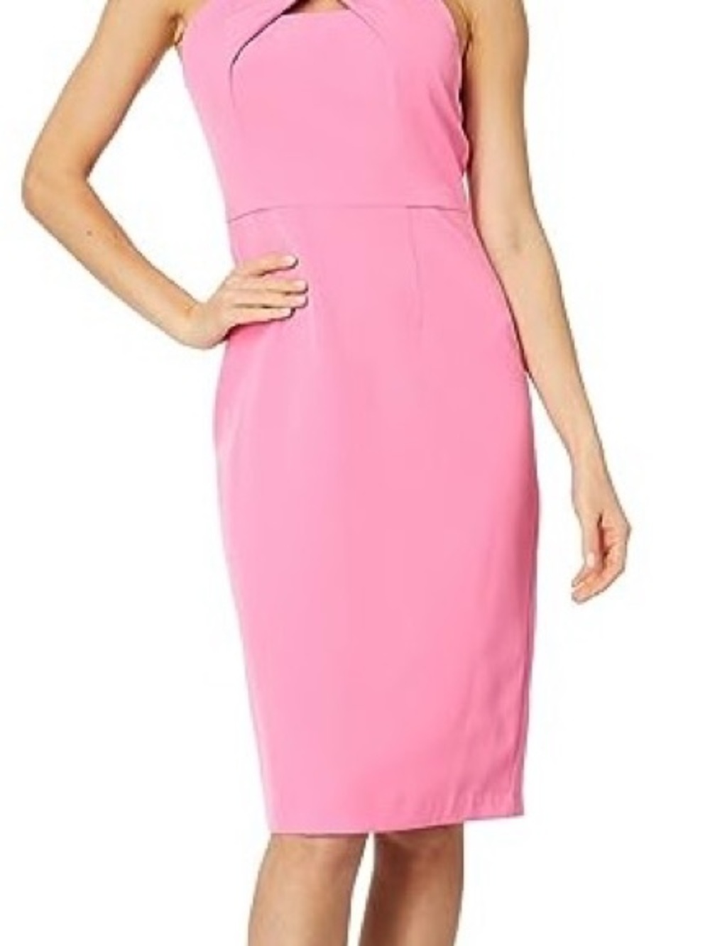 Vince Camuto Pink Halter Sheath Midi Dress
